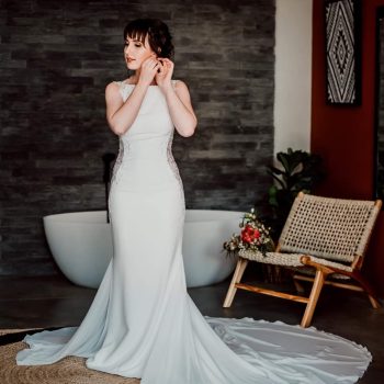 Bride getting makeup done in Simbali Bridal Suite